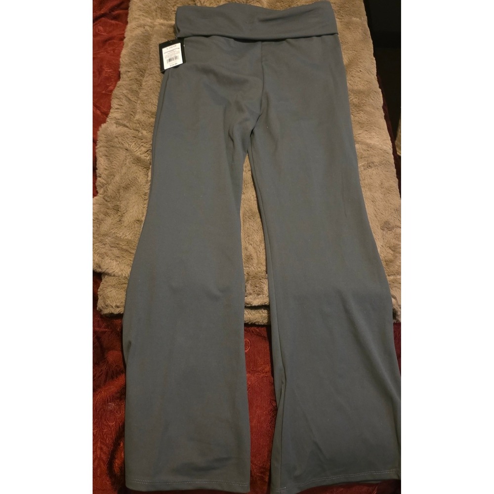 Athletic Works Womens Flare Leggings Pants Charcoal Gray Size L 10 12